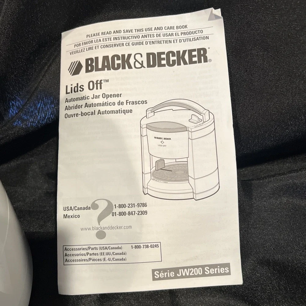 Black & Decker Lids‎ Off Automatic Jar Opener Model JW200 Tested & Working White